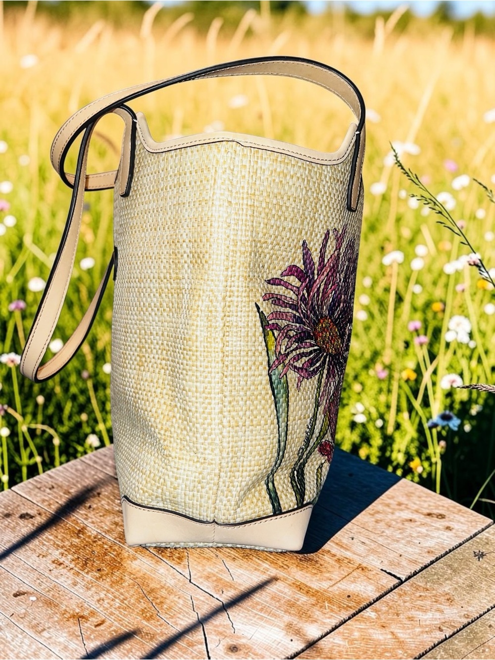 NWT Brighton Enchanted Garden "Naya" Floral Hand Woven Fabric Tote Handbag - Picture 8 of 15